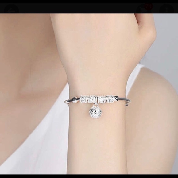 Silver Bell Charm Bracelet Adjustable - Picture 3 of 6
